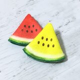 スイカのハンカチ（黄色）の画像