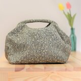 大きく開く帯地　ミニ手持ちバッグ