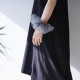 《夏の最新作》 グラスオーガンジー ビッグシュシュ　クリアグレー