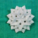 ブローチ六角星　白　M