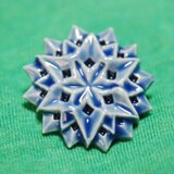 【再掲示】ブローチ六角星　瑠璃　M