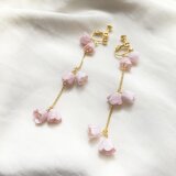 すずらんのロングイヤリング〈pink〉【パーツ変更可】