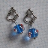 三姉妹ママさま　専用　とんぼ玉イヤリング(金魚)