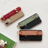 【名前入れスマホケース 】iphone全機種対応 12カラー　送料無料　ベルト、スタンド機能付き