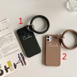 【名前入れスマホケース 】iPhone全機種対応 シリコンブレスレット付き　