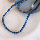 ラピスラズリと淡水パールのロングネックレス