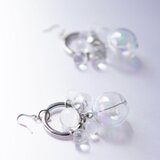 しゃぼん玉×シルバーリングピアス（イヤリング）