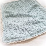 ふんわり軽いコットンのブランケット※アイスブルー※シルク混コットン製