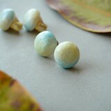 【陶器】まるsprayピアス/イヤリング スカイグリーン