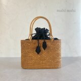 シンプルモチーフで大人の抜け感かごバッグ♪ バリ島 アタバッグ ハンドバッグ かご　着物の画像