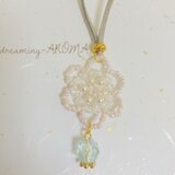 ペット用チョーカー パステルビーズflower(お揃いのピアスもあります)