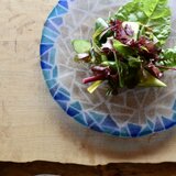 ガラスプレート皿 mozaic/blue