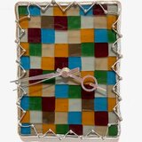 すくえあガラスの壁掛け時計～モノトーンとギザギザ～