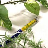 ボールペン　ブルー×イエロー