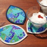 はっぱのコースター（3枚組） ～蒼い風に揺れて～