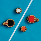 『田田製作所』手作り レディースイヤリング 卓球(赤)
