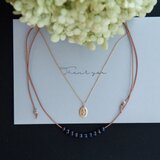 ブラックパールのヨーロピアンレザーネックレス