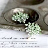 淡水パール&ミントグリーンレースリーフピアス(イヤリング変更可)