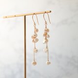上質淡水パール k14gf ランダムロングピアス －Symphorine－