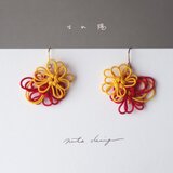 ピアス「はれ陽」（黄×朱）