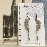 タティングレース月とガラスの一番星耳かざり・ゴールド