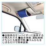 自動車のサンバイザーバッグ　バイザーギアー水色　化繊デニム製