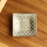 丹波焼 角皿・小 七宝 7.5cm