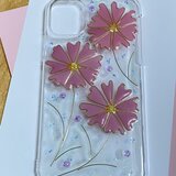 レジンでスマホケース　コスモス