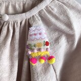 パイナップルとミックスポン　brooch