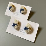手刺繍イヤリング　ー豆子ー　original