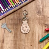 父の日ギフトも受付中"子供の絵" から作る世界で一つのキーホルダー　<丸型> ヌメ革の画像