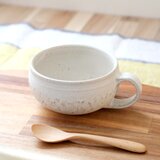 白マット釉のざっくりほっこりスープカップ