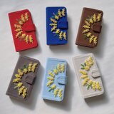 手帳型ふわふわミモザのiPhoneケース