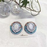 サークルイヤリング【ルナ】ターコイズ