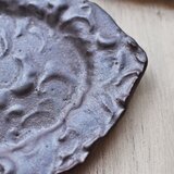 楕円プレート【黒陶華】