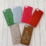 刺繍のワンカラーフラワーiPhoneケース