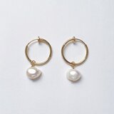 淡水パール　フープイヤリング