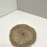 山菜アイコ手紡ぎ糸のコースター