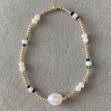 BP＃01　14kgf ビーズ と 淡水 パール の ブレスット