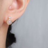 K10 マルコロピアス ホワイトカルセドニー×あこや真珠