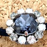 スワロフスキー　ビジューヘアゴム　シルバー　ブラック