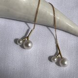 k18耳元でさりげなく揺れるさくらんぼアメリカンピアス