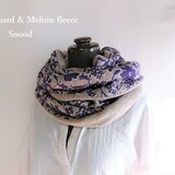 ジャガードニット＆メルトンフリースのスヌード（グレーネイビー・グレーベージュ）