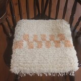 結び織り椅子敷　　草木染め　桜　