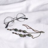 こっくりグリーンのアンティーク風眼鏡コード・マスクストラップ　1100522の画像