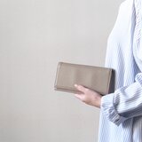 '上質イタリアンレザー'『スリムでシック』な長財布 - Long Wallet - サンドベージュ-の画像