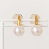 ピアスに見える！大粒8.6ミリあこやパールイヤリング