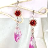 薔薇と鉱石のロココ風ピアス【送料無料】