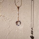 極上水晶 ハートブリリアントカット ３連ペンダント