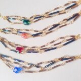 キラキラ3連ネックレス【ピンク】